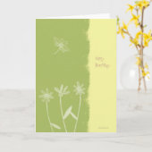 Carte d'anniversaire Fleurs et libellules (Fleur jaune)