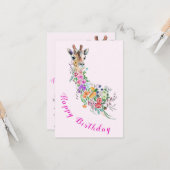 Carte d'anniversaire Fleurs romantiques Bouquet Gi (Devant/Arrière en situation)
