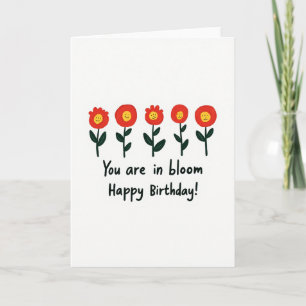 Carte d'anniversaire Fleurs souriantes