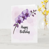 Carte d'anniversaire Fleurs Violettes (Fleur jaune)