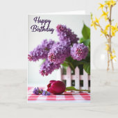 Carte d'anniversaire Fleurs violettes sucrées (Fleur jaune)