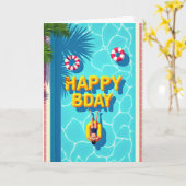 Carte d'anniversaire Floating Fun (Fleur jaune)
