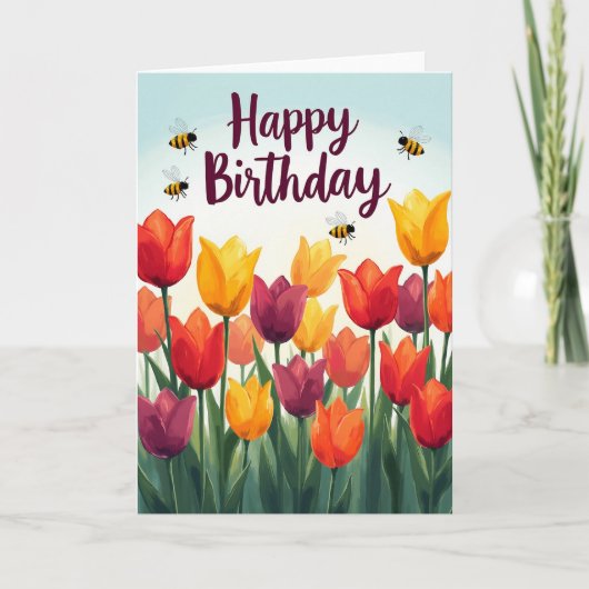Carte d'anniversaire Floraison printanière (Devant)