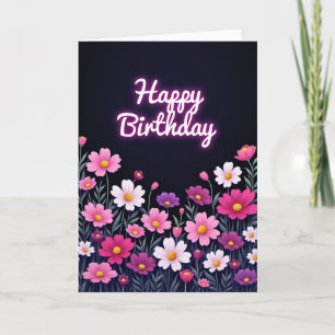 Carte d'anniversaire Floral Birthday Glow