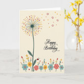 Carte d'anniversaire Floral Burst (Fleur jaune)