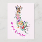 Carte d'anniversaire Floral Giraffe (Devant)