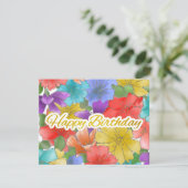 Carte d'Anniversaire Floral Multicolor moderne (Debout devant)