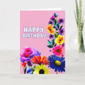 Carte d'anniversaire FLORAL pour maman, grand-mère (Devant)