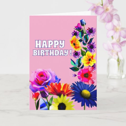 Carte d'anniversaire FLORAL pour maman, grand-mère (Orchidée)