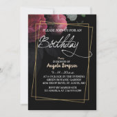 Carte d'anniversaire Floral Russe de Bourgogne (Devant)
