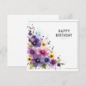 carte d'anniversaire florale (Devant / Derrière)
