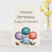 Carte d'anniversaire florale (Fleur jaune)