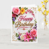 Carte d'anniversaire florale (Fleur jaune)