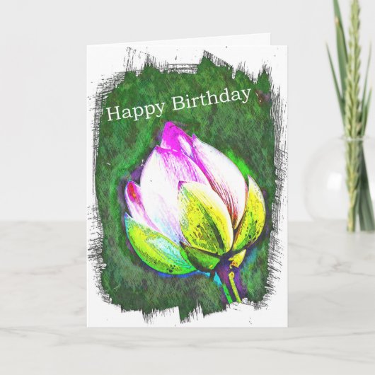 Carte d'anniversaire florale (Devant)