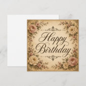 carte d'anniversaire florale  (Devant / Derrière)