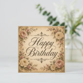 carte d'anniversaire florale  (Debout devant)