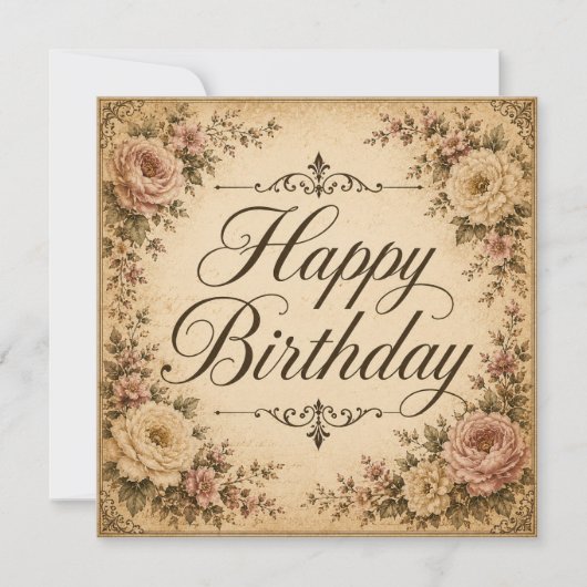 carte d'anniversaire florale  (Devant)