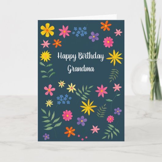 Carte d'anniversaire florale (Devant)