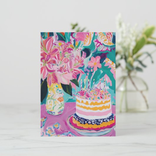 Carte d'anniversaire florale (Debout devant)