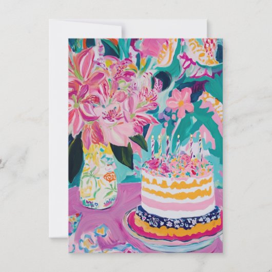 Carte d'anniversaire florale (Devant)