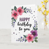 Carte d'anniversaire florale (Fleur jaune)