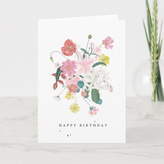 Carte d'anniversaire florale (Devant)