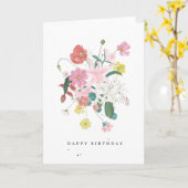 Carte d'anniversaire florale (Fleur jaune)