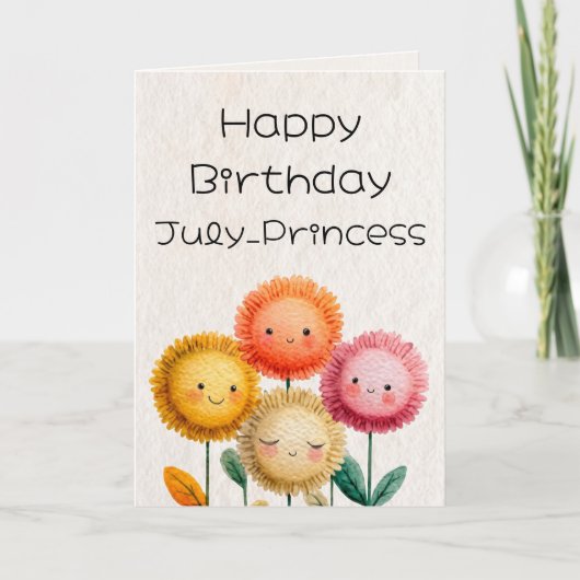 Carte d'anniversaire florale (Devant)