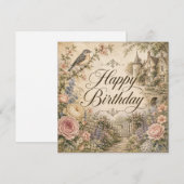 carte d'anniversaire florale (Devant / Derrière)