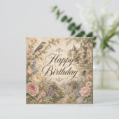 carte d'anniversaire florale (Debout devant)