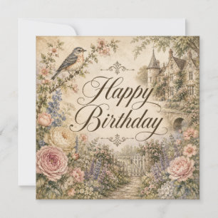 carte d'anniversaire florale