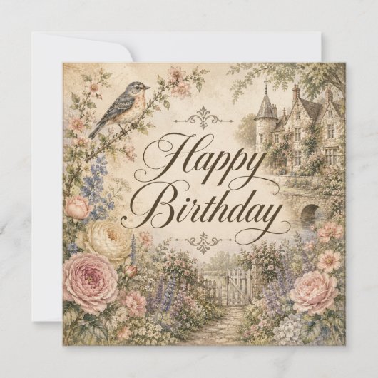 carte d'anniversaire florale (Devant)