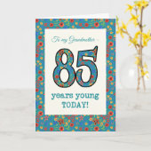 Carte d'anniversaire florale 85 ans de grand-mère (Fleur jaune)