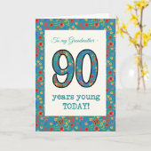 Carte d'anniversaire florale 90 ans Jeune grand-mè (Fleur jaune)