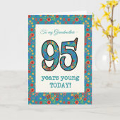 Carte d'anniversaire florale 95 ans Jeune grand-mè (Fleur jaune)