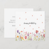 Carte d'anniversaire florale à l'aquarelle (Devant / Derrière)