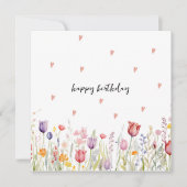 Carte d'anniversaire florale à l'aquarelle (Devant)