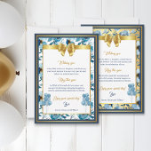 Carte d'anniversaire florale aquarelle bleue éléga