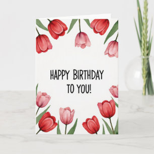 Carte d'anniversaire florale aquarelle douce