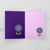 Carte d'anniversaire florale avec la fleur (Intérieur)