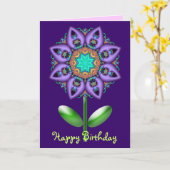 Carte d'anniversaire florale avec la fleur (Fleur jaune)