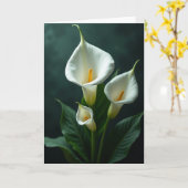 Carte d'anniversaire florale blanche (Fleur jaune)