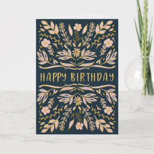 Carte d'anniversaire florale boho pour elle