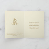 Carte d'anniversaire florale catholique de la Vier (Intérieur)