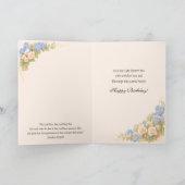 Carte d'anniversaire florale catholique Vierge Mar (Intérieur)