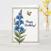 Carte d'anniversaire florale céruléenne (Fleur jaune)
