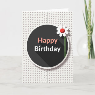Carte d'anniversaire florale circulaire