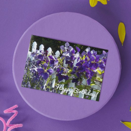 Carte d'anniversaire florale Clematite Violette su