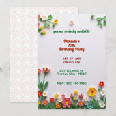 Carte d'anniversaire florale colorée (Devant / Derrière)