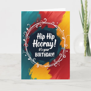 Carte d'anniversaire florale complexe